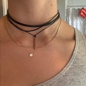 Three layer black choker